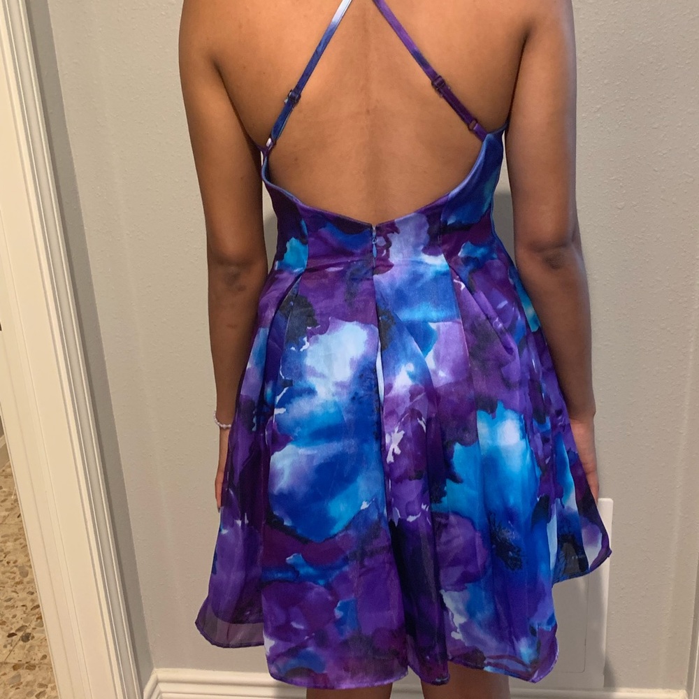 summer time blue/purple floral design dress